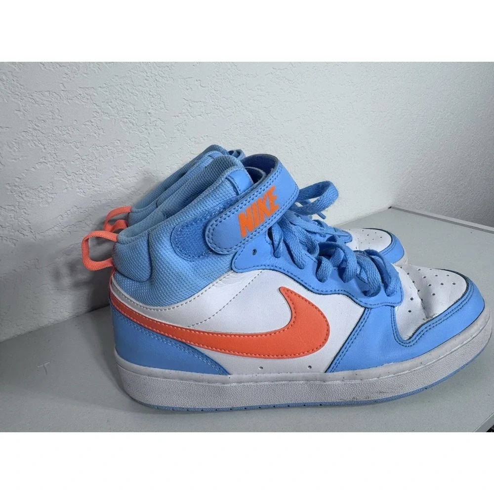 Nike HF4791-407‎ High Top Sneakers Blue White Orange Youth 6.5Y Athletic Shoes